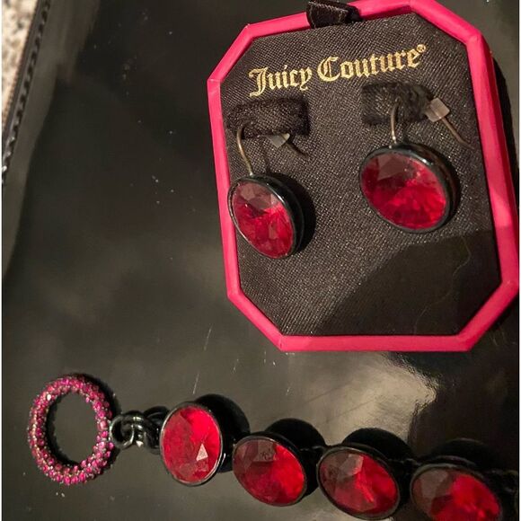 Jewelry - Vintage Auth RARE Juicy Couture pink bracelet/earrings. - flawless